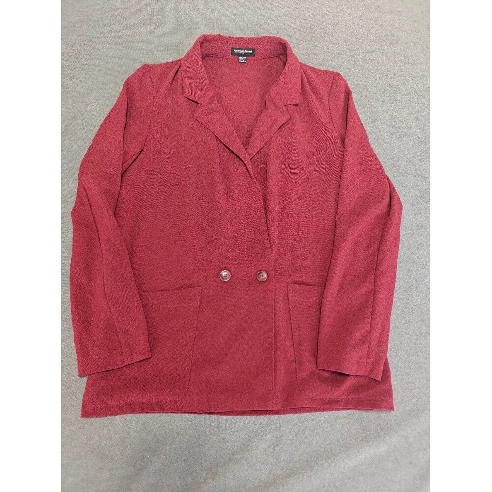 American Apparel Women Blazer Small Burgundy Red Stretch Knit Made in USA